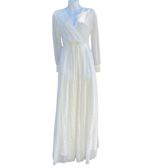 Bump Biddy White tie waist maxi metallic detail dress - Picture 2 of 8